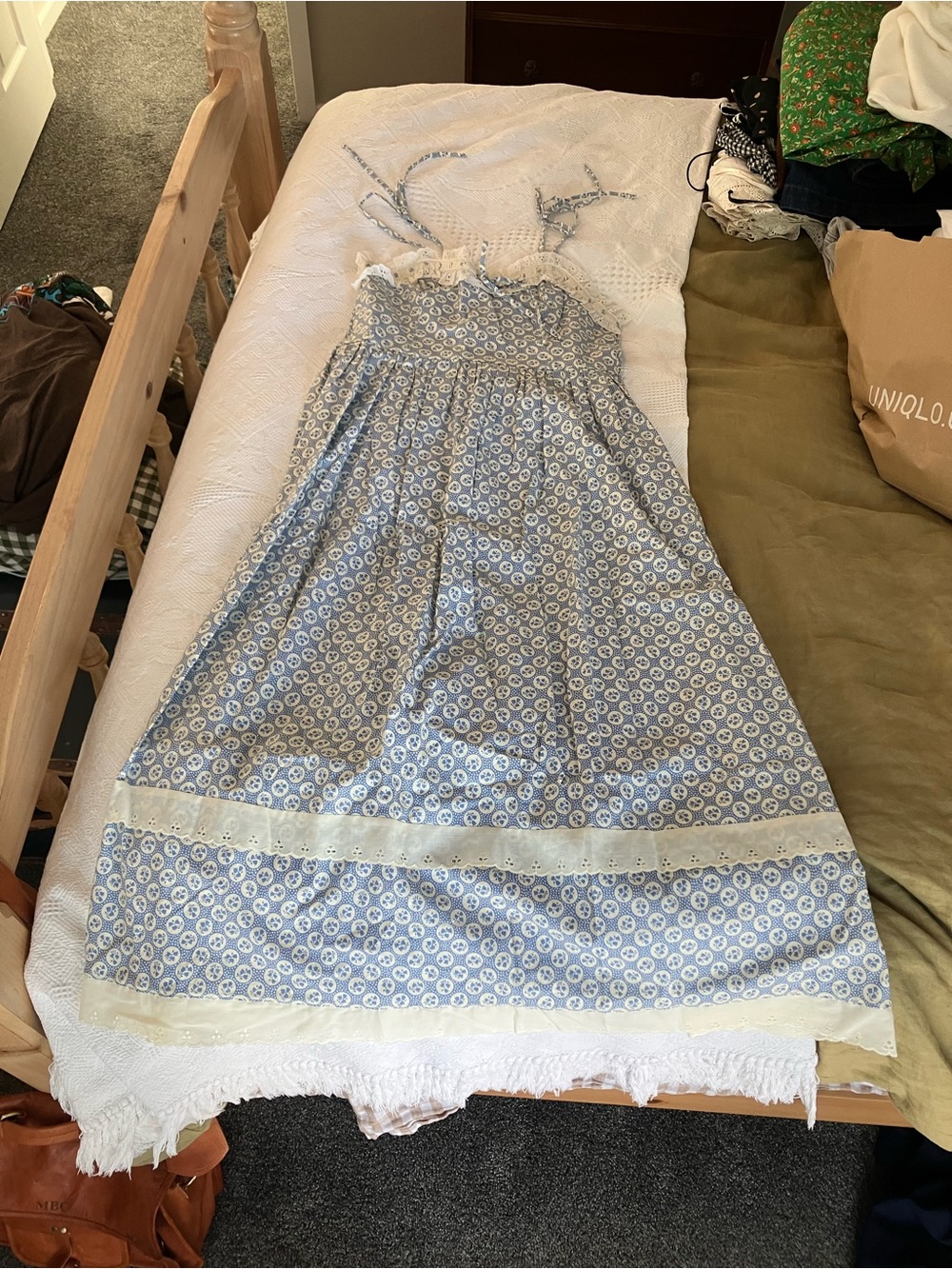 MarettaMade Light Blue Floral Tie-Shoulder Casual Sundress